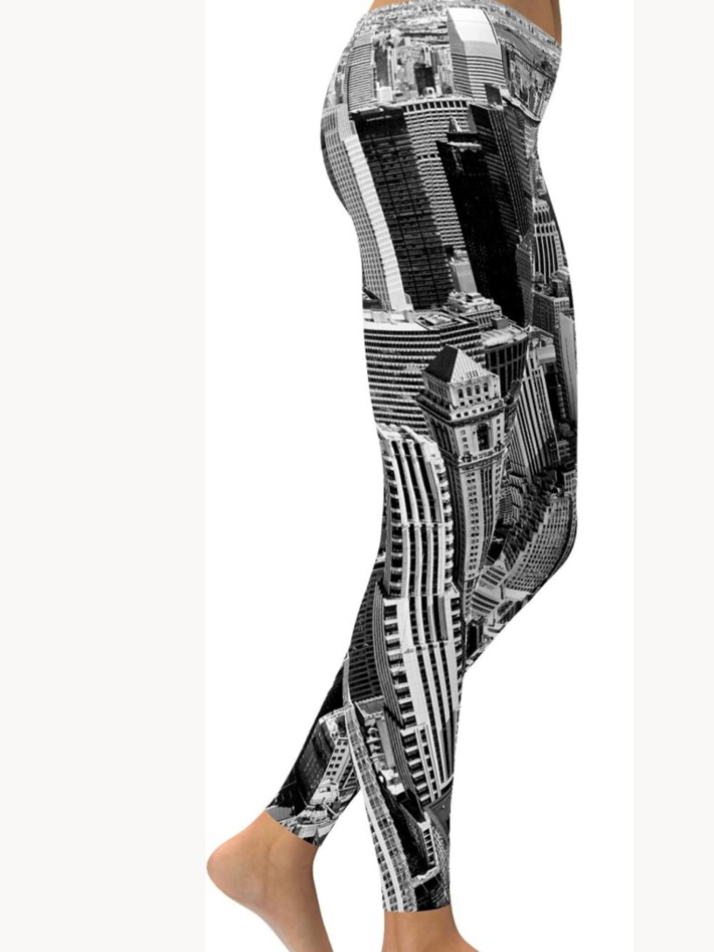 NWT Terez x Equinox NYC City Skyline Leggings Chromatic, Black-and-White Medium